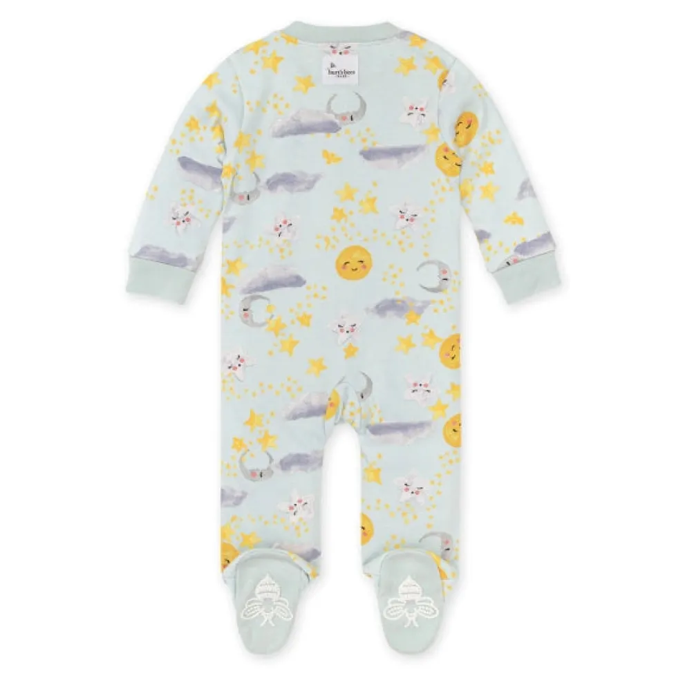 Burt's Bees Organic Baby One-Piece Sleep & Play Moon Dreams (Blue)