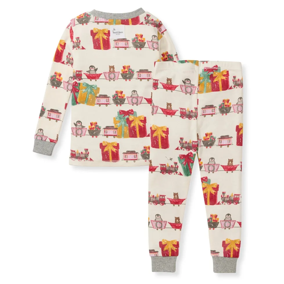 Burt's Bees Organic Two-Piece Pajamas Holiday Toy Train