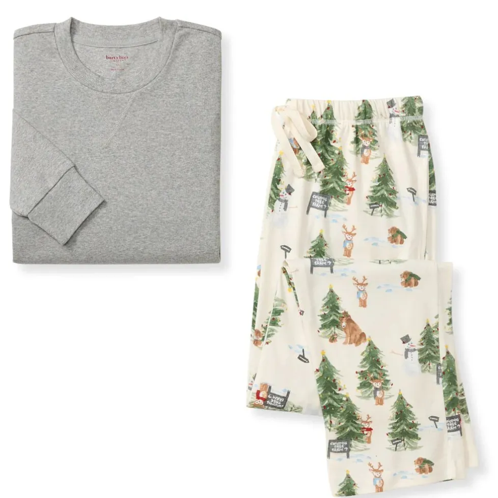 Burt's Bees Organic Adult Pajamas Christmas Tree Farm