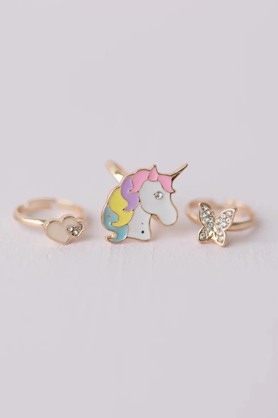 Great Pretenders Boutique Ring Set: Butterfly & Unicorn