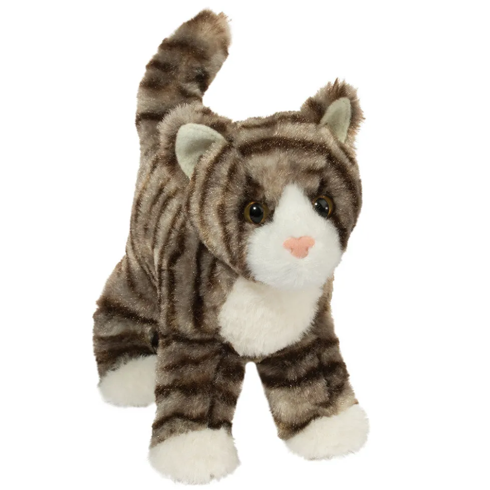 Douglas Zigby Gray Stripe Cat 8"