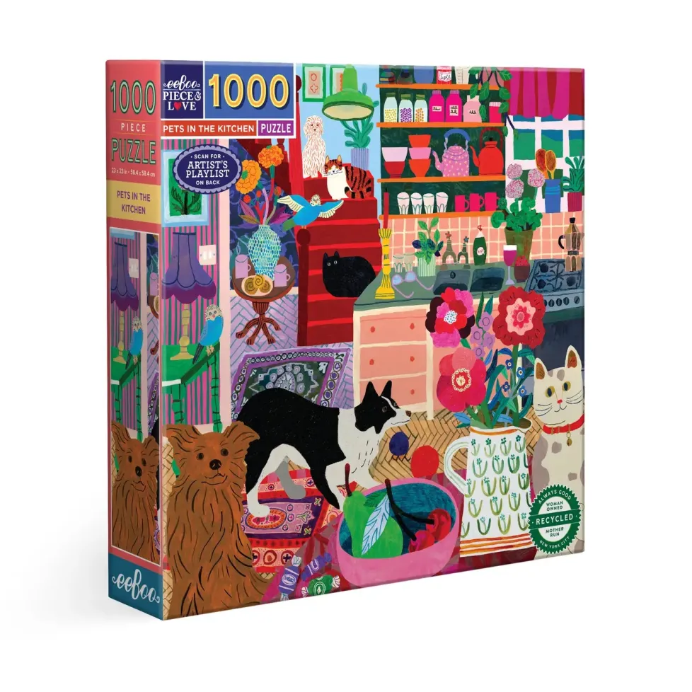 eeBoo 1000 Piece Puzzle Pets in the Kitchen