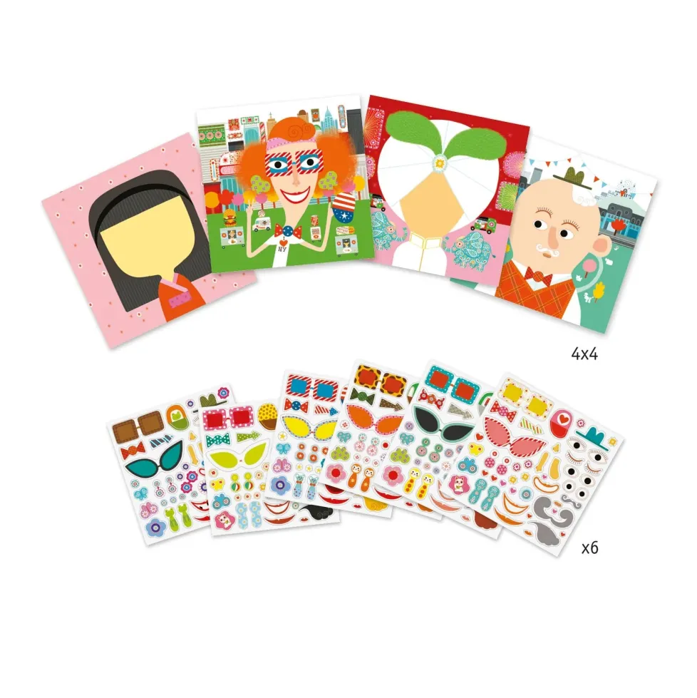 Djeco Sticker Collage Activity: Make-A-Face
