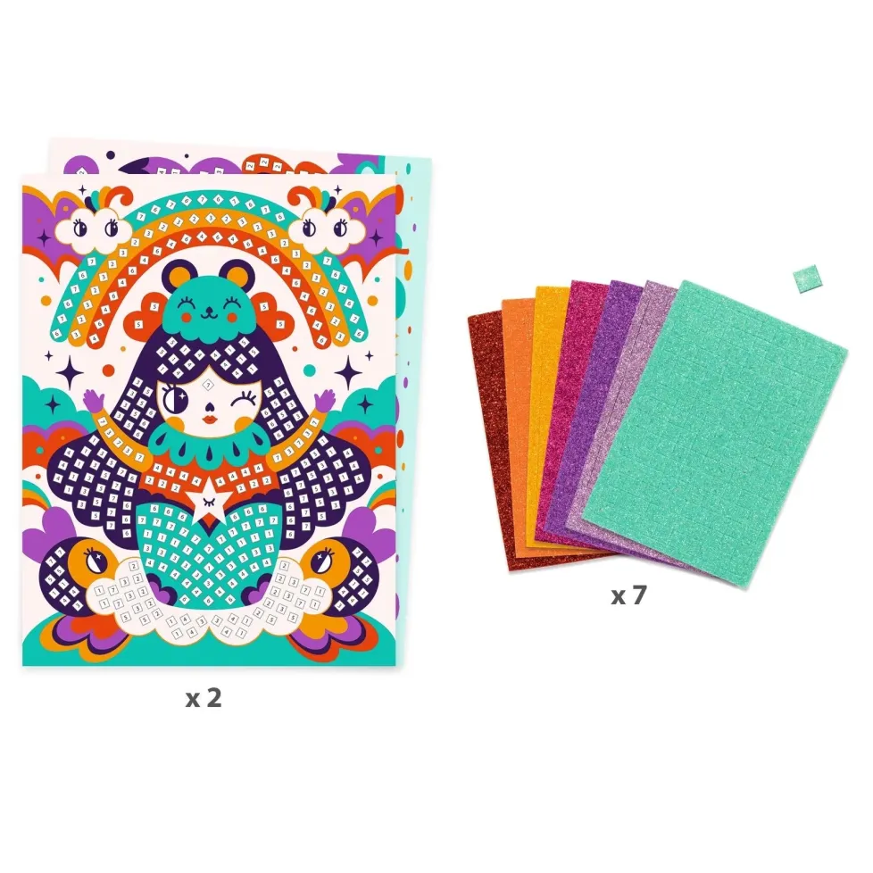 Djeco Foam Mosaic Craft Kit: Kokeshi