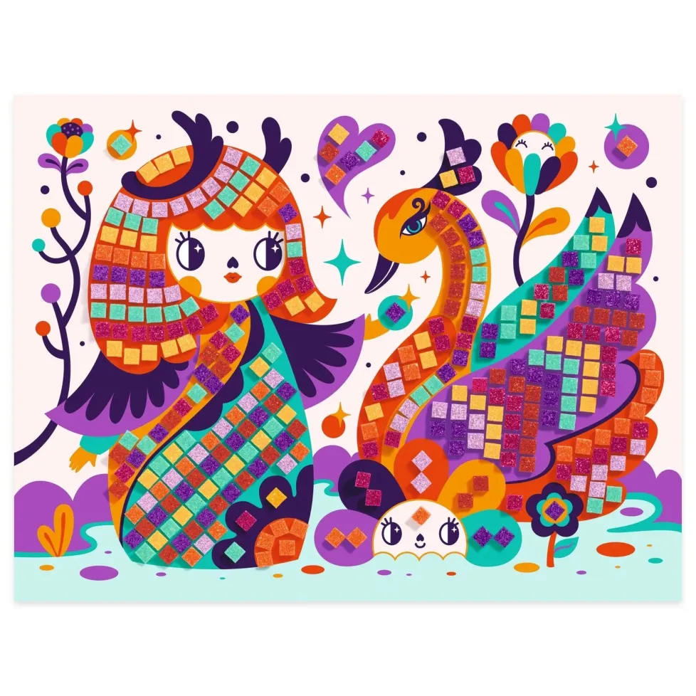 Djeco Foam Mosaic Craft Kit: Kokeshi