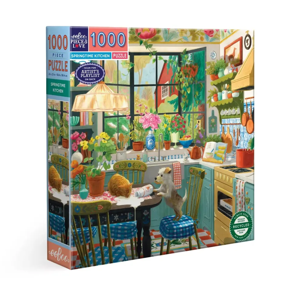eeBoo 1000 Piece Puzzle Springtime Kitchen