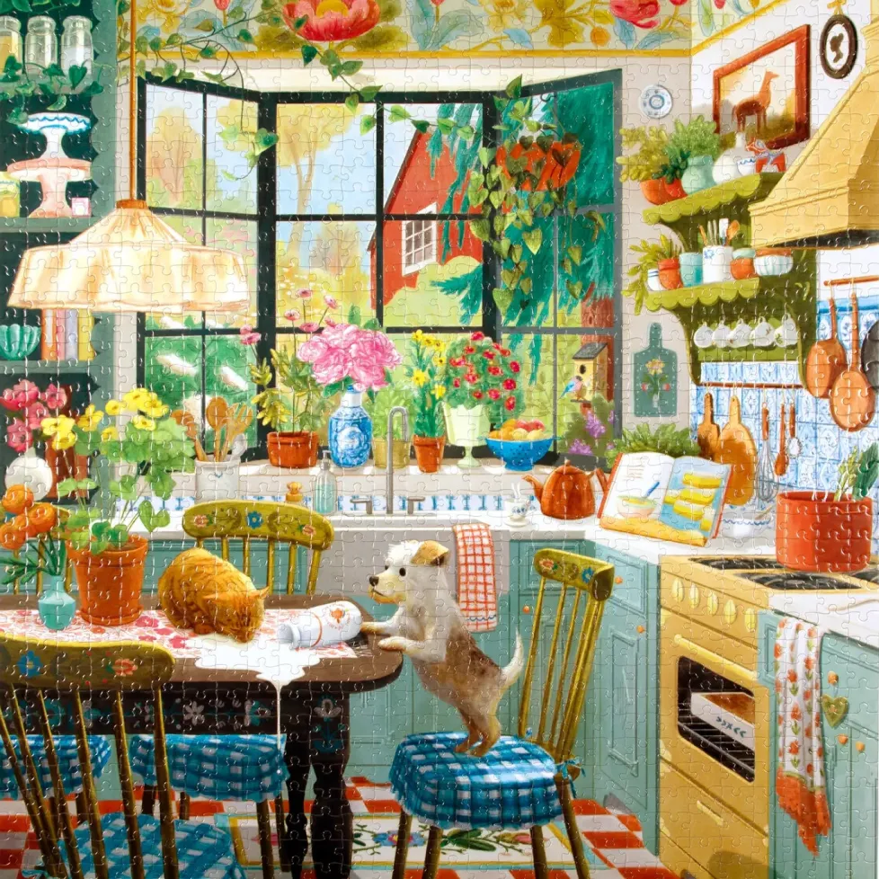 eeBoo 1000 Piece Puzzle Springtime Kitchen