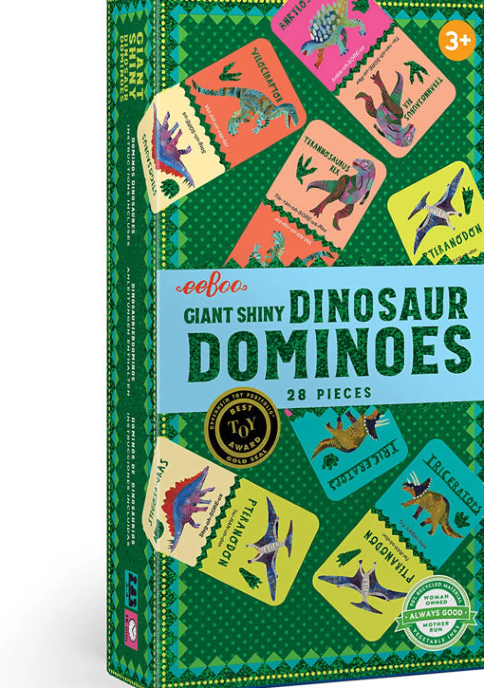eeBoo Giant Shiny Dinosaur Dominoes 28 pieces