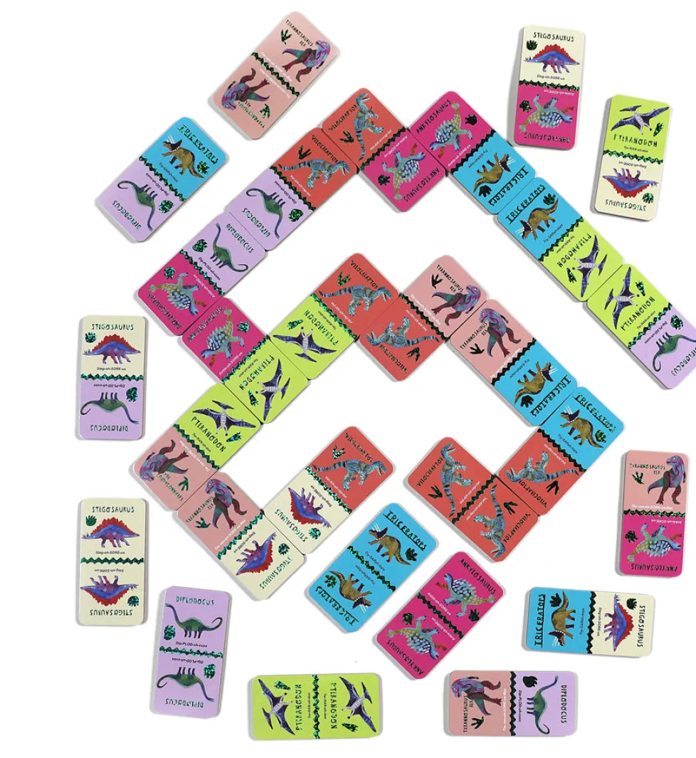 eeBoo Giant Shiny Dinosaur Dominoes 28 pieces