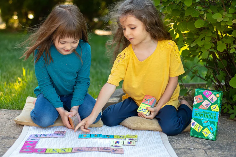 eeBoo Giant Shiny Dinosaur Dominoes 28 pieces