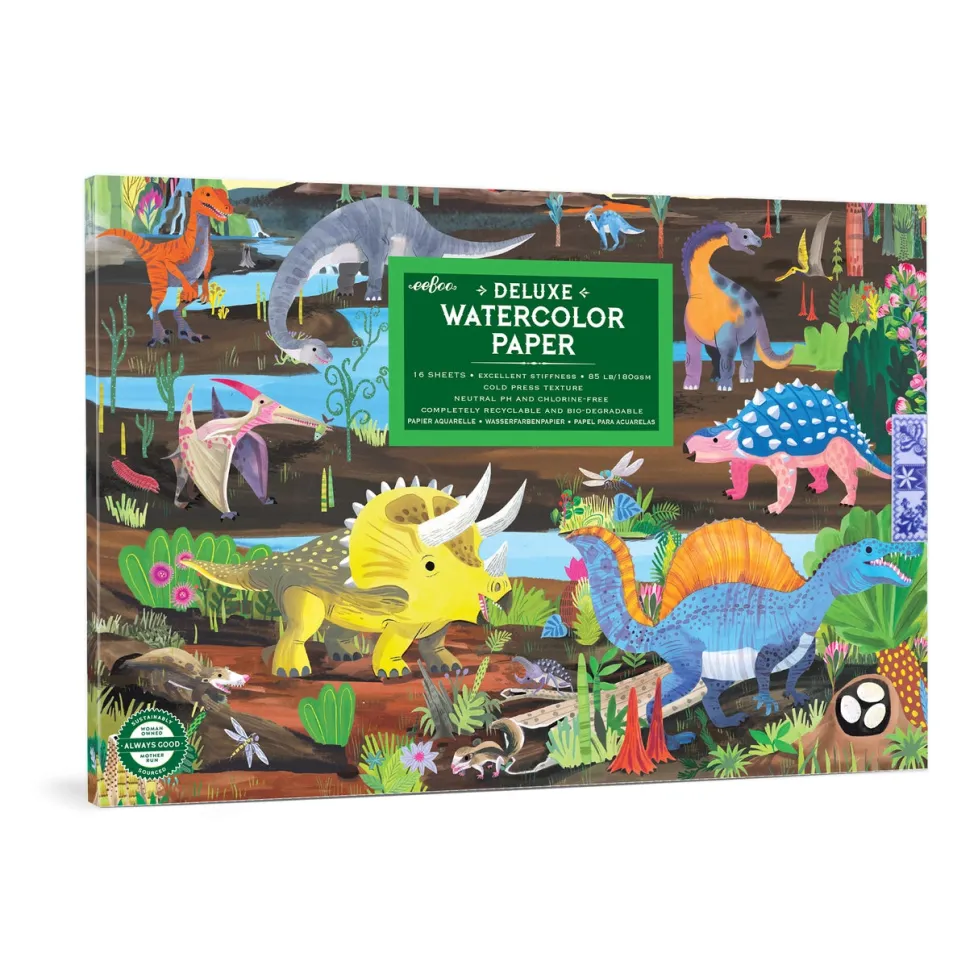 eeBoo Watercolor Pad: Dinosaur