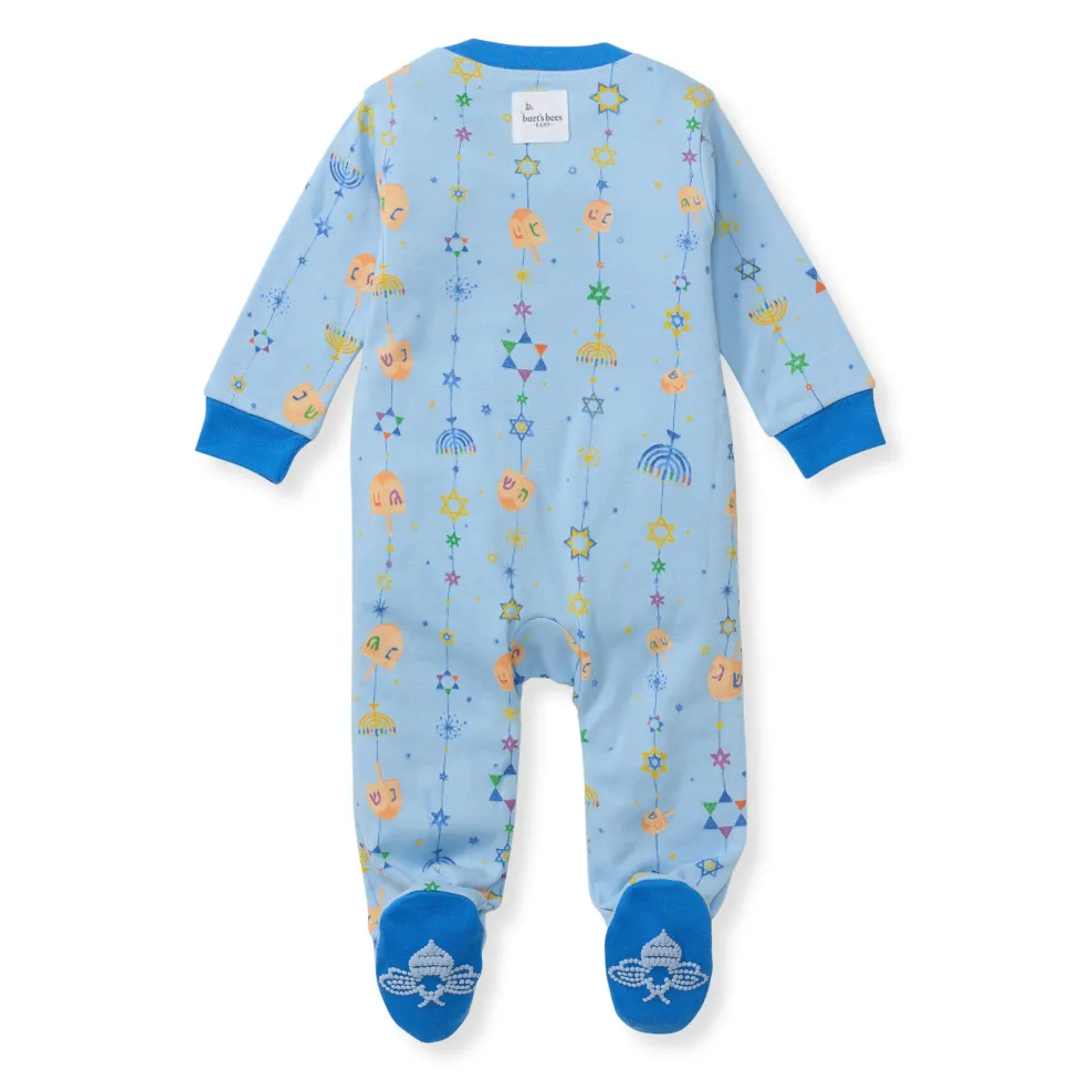 Burt's Bees Organic Baby One-Piece Sleep & Play Hanukkah Joy