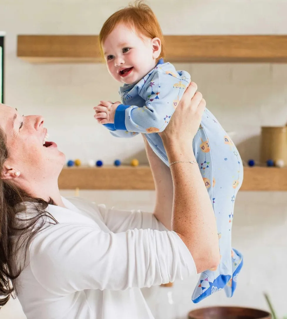 Burt's Bees Organic Baby One-Piece Sleep & Play Hanukkah Joy