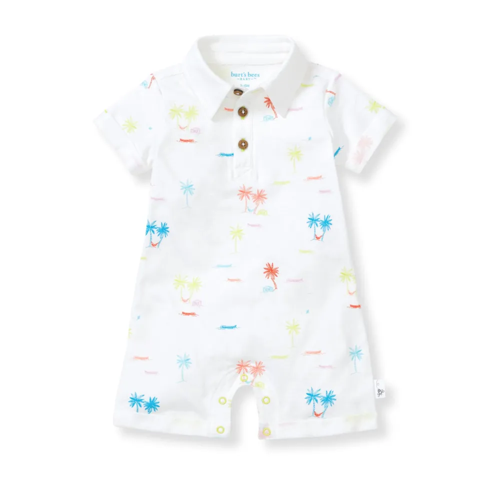 Burt's Bees Organic Baby Beach Shack Polo Romper