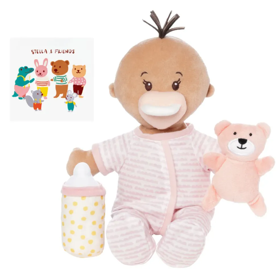 Manhattan Toy® Love, Stella Sleepy Time Set Beige Doll with Brown Tuft