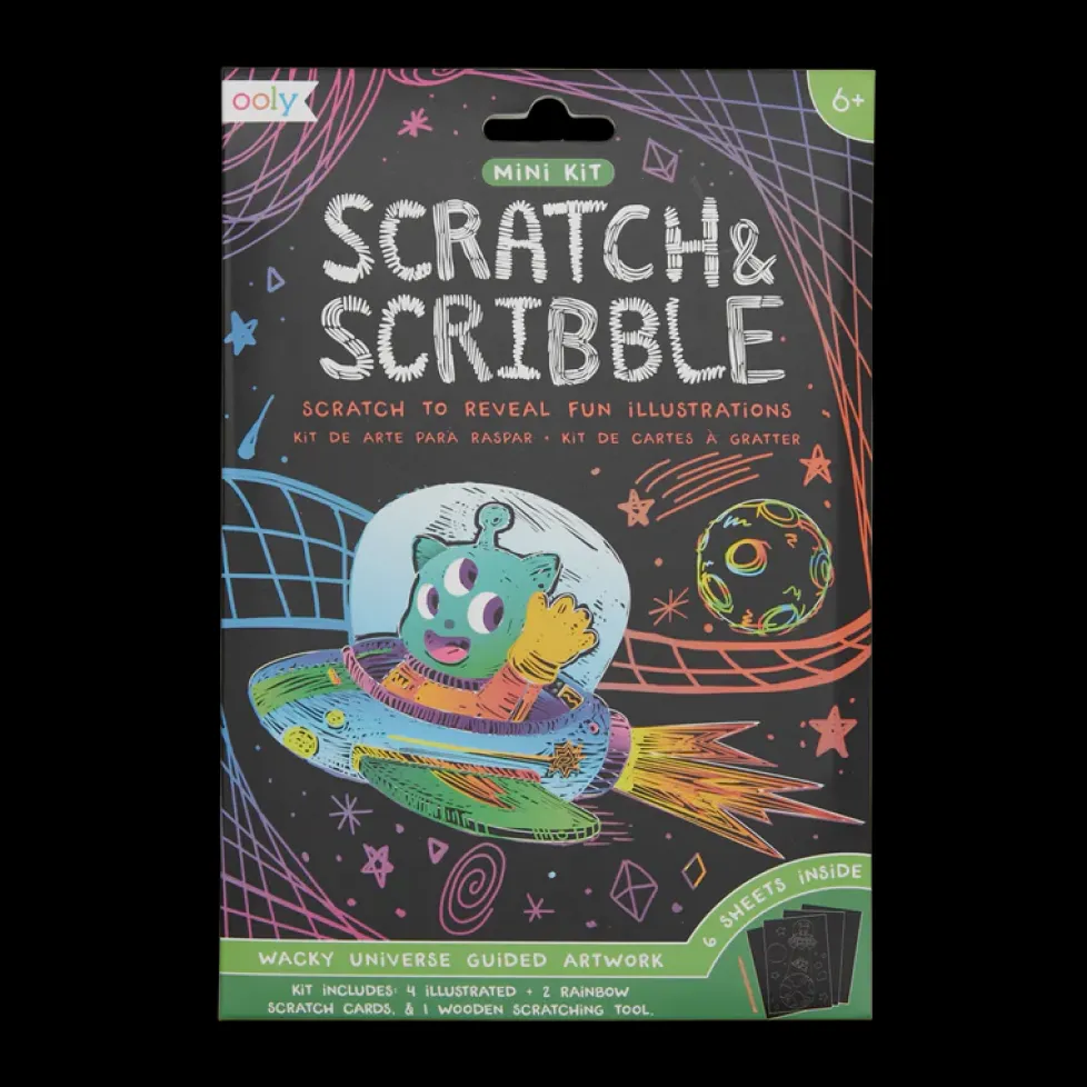 Ooly Scratch & Scribble Mini Scratch Art Kit - Wacky Universe