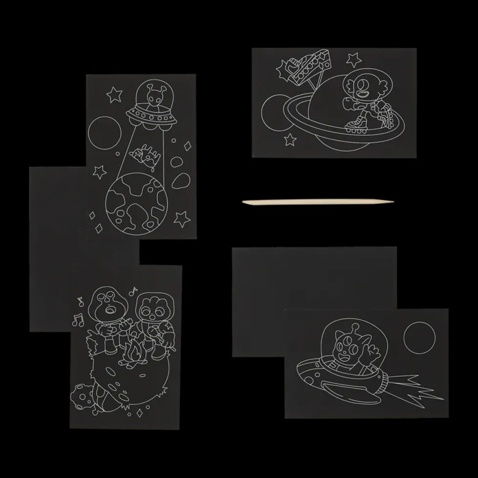 Ooly Scratch & Scribble Mini Scratch Art Kit - Wacky Universe