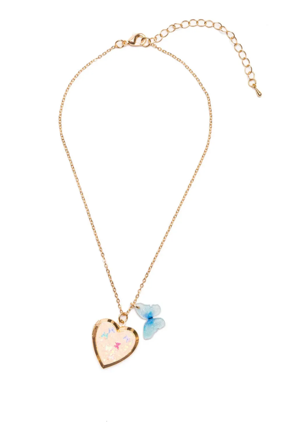 Great Pretenders Necklace: Butterfly Heart Locket