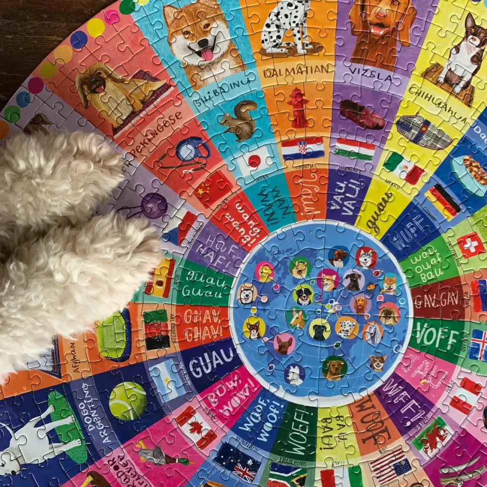 eeBoo 500 Piece Round Puzzle Dogs of the World