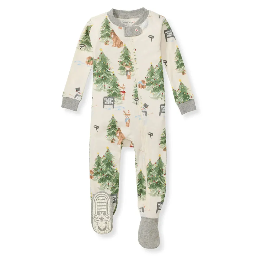 Burt's Bees Organic Baby One-Piece Sleeper Christmas Tree Farm