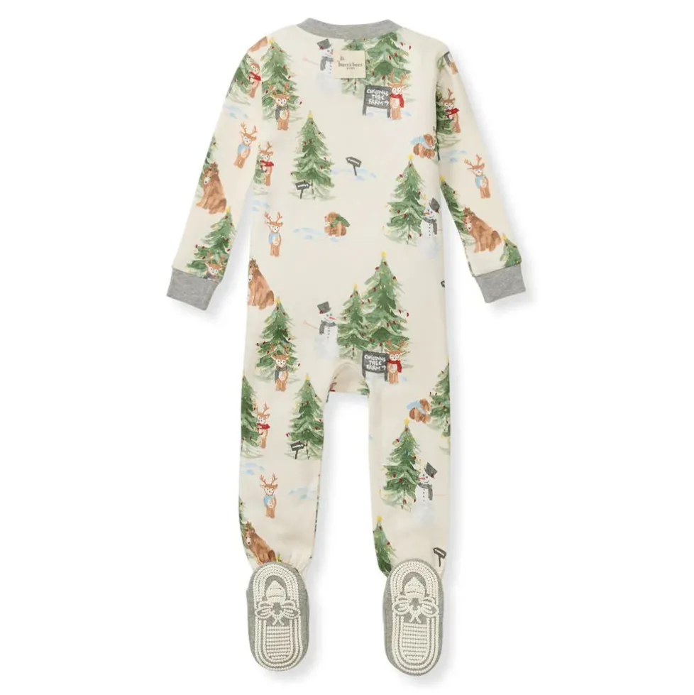 Burt's Bees Organic Baby One-Piece Sleeper Christmas Tree Farm