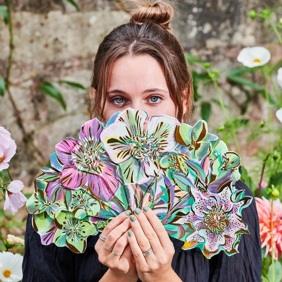 eeBoo Paper Fans: Flowers