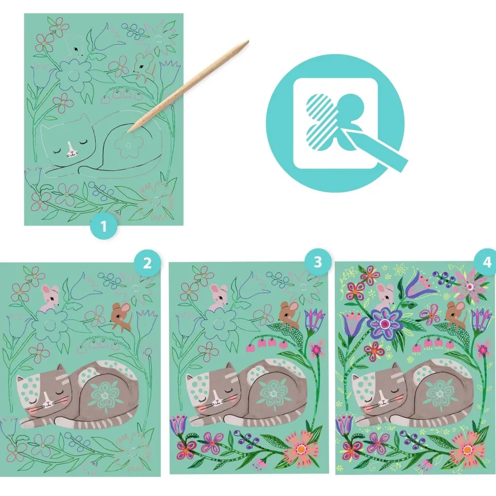 Djeco Scratch Cards Activity: Encounters