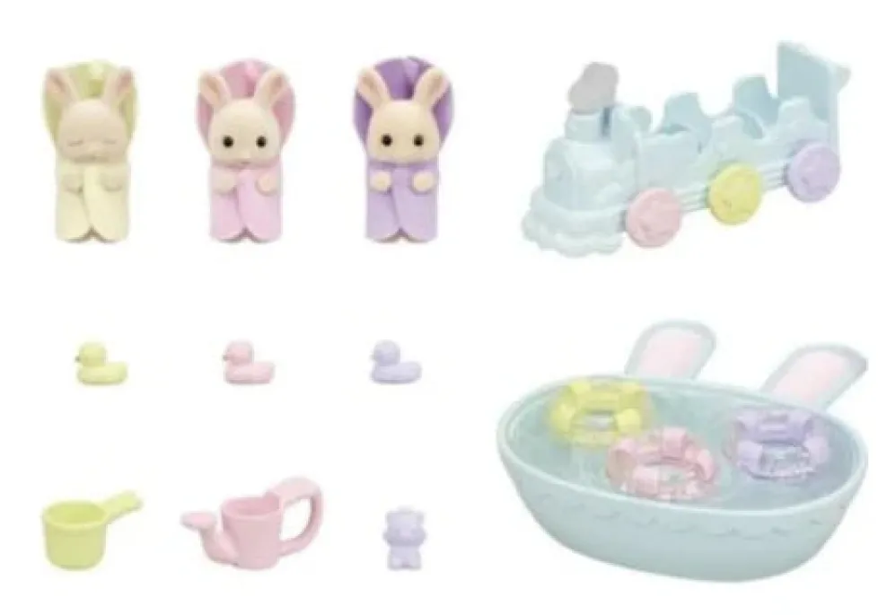 Calico Critters Triplets Bathtime Set