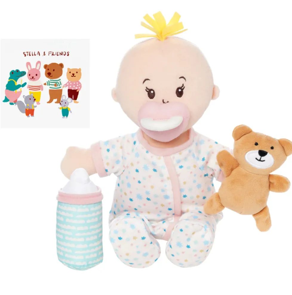 Manhattan Toy® Love, Stella Sleepy Time Set Peach Doll with Blonde Tuft