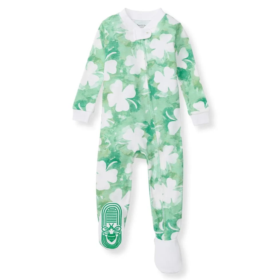 Burt's Bees Organic Baby One-Piece Sleeper Artsy Clovers