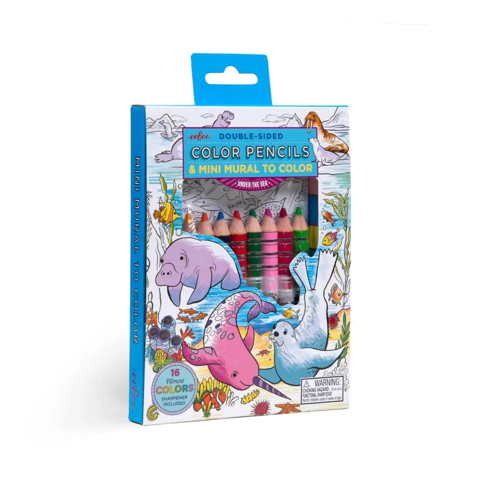 eeBoo Biggie Under the Sea Pencils with Fold-Out Mini Mural