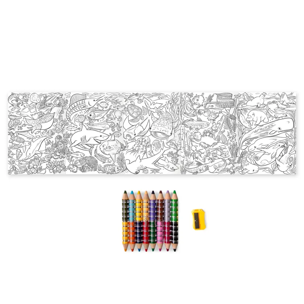 eeBoo Biggie Under the Sea Pencils with Fold-Out Mini Mural