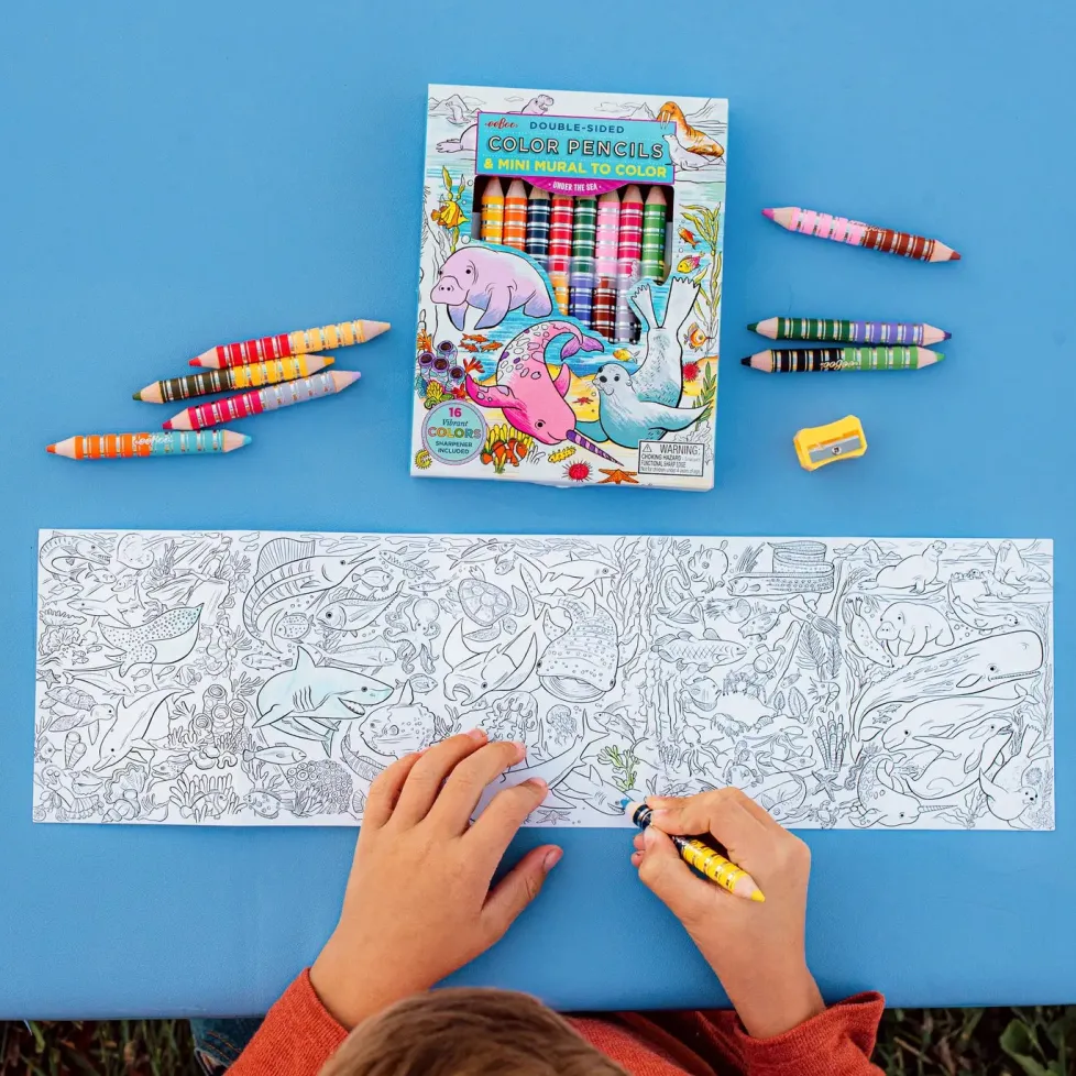eeBoo Biggie Under the Sea Pencils with Fold-Out Mini Mural