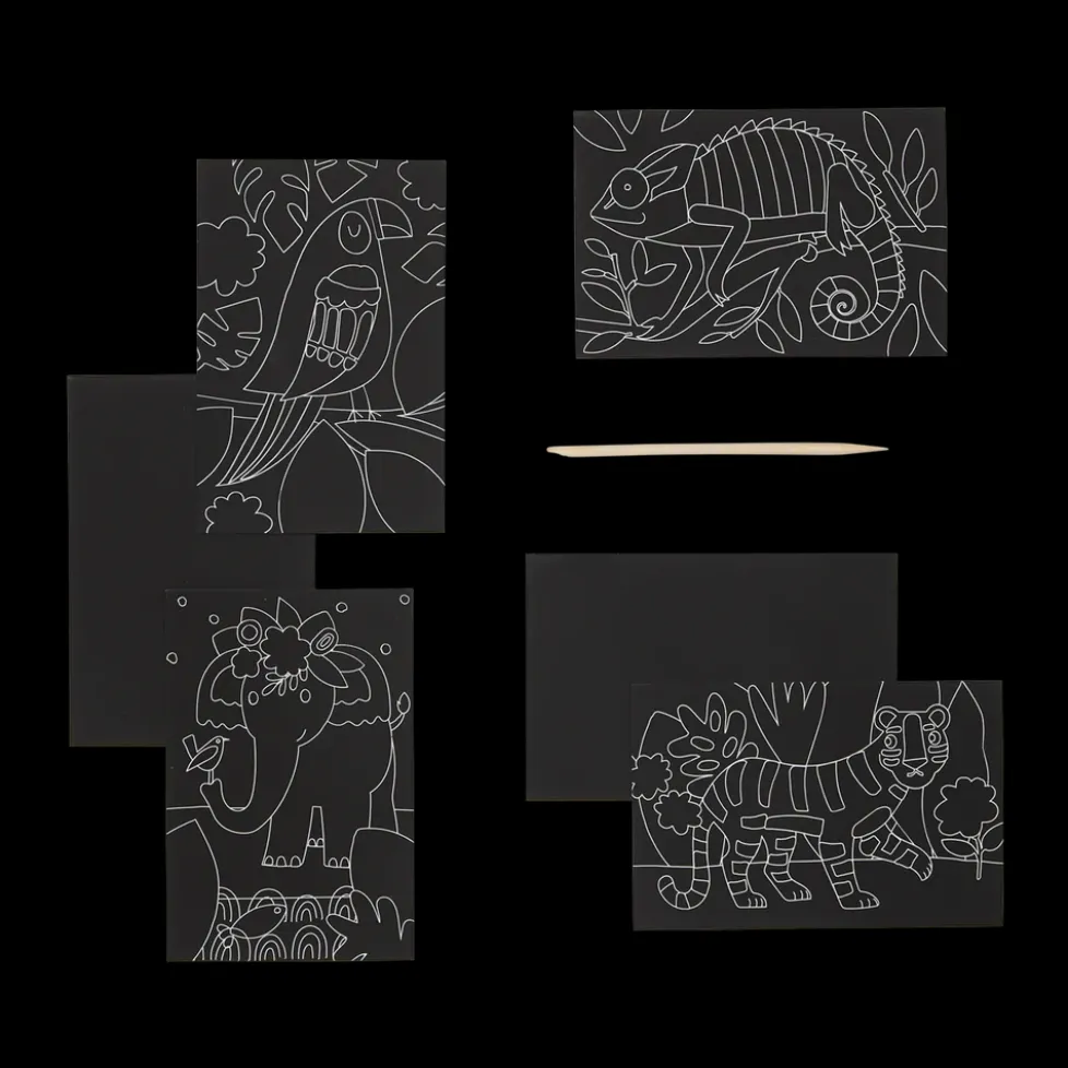 Ooly Scratch & Scribble Mini Scratch Art Kit - Jungle Fun