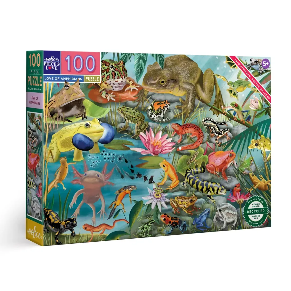 eeBoo 100 Piece Puzzle Love of Amphibians