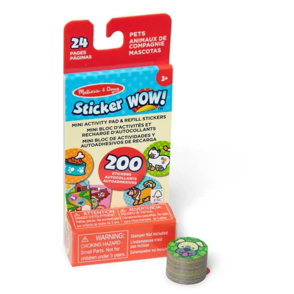 Melissa & Doug® Sticker WOW!® Mini Activity Pad & Refill Stickers - Pets (200+ Stickers, Stamper Not Included)