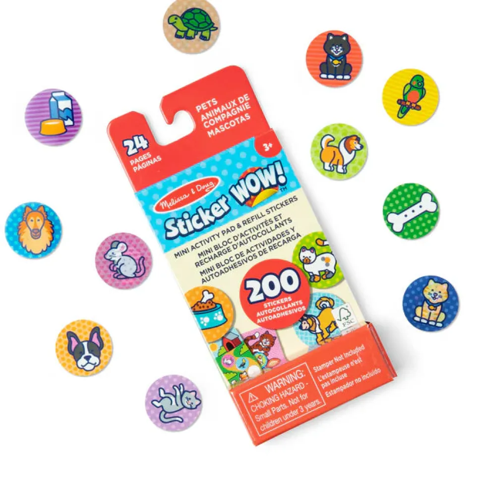 Melissa & Doug® Sticker WOW!® Mini Activity Pad & Refill Stickers - Pets (200+ Stickers, Stamper Not Included)
