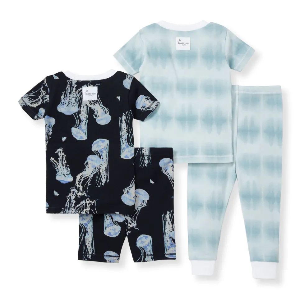 Burt's Bees Organic Snug Fit Two-Piece Pajamas 2-Pack: I'm Jelly & Printed Tie Dye
