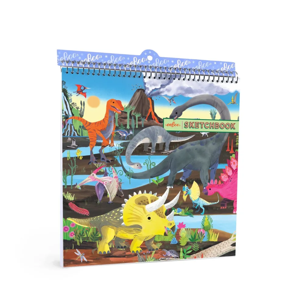 eeBoo Square Sketchbook: Dinosaur