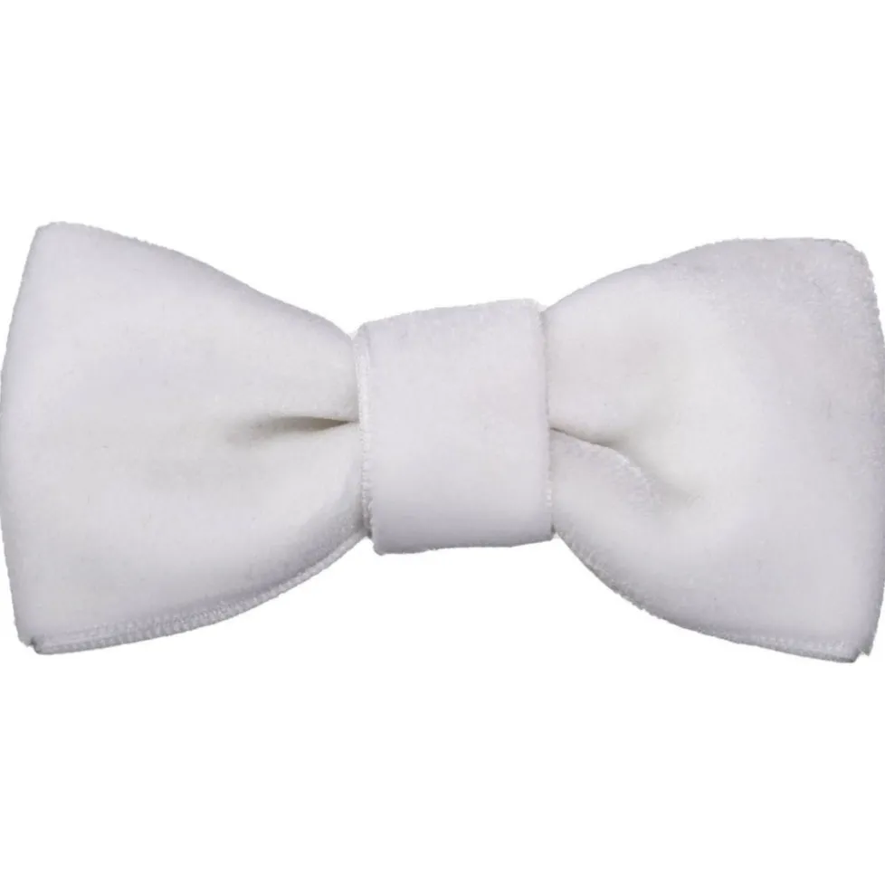 No Slippy Hair Clippy Sadie Velvet Bowtie Bow White