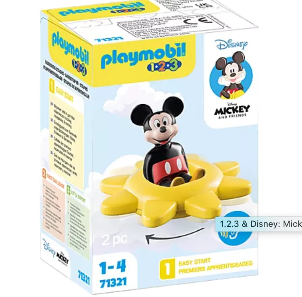 Playmobil 1.2.3 & Disney: Mickey's Spinning Sun with Rattle Feature 71321