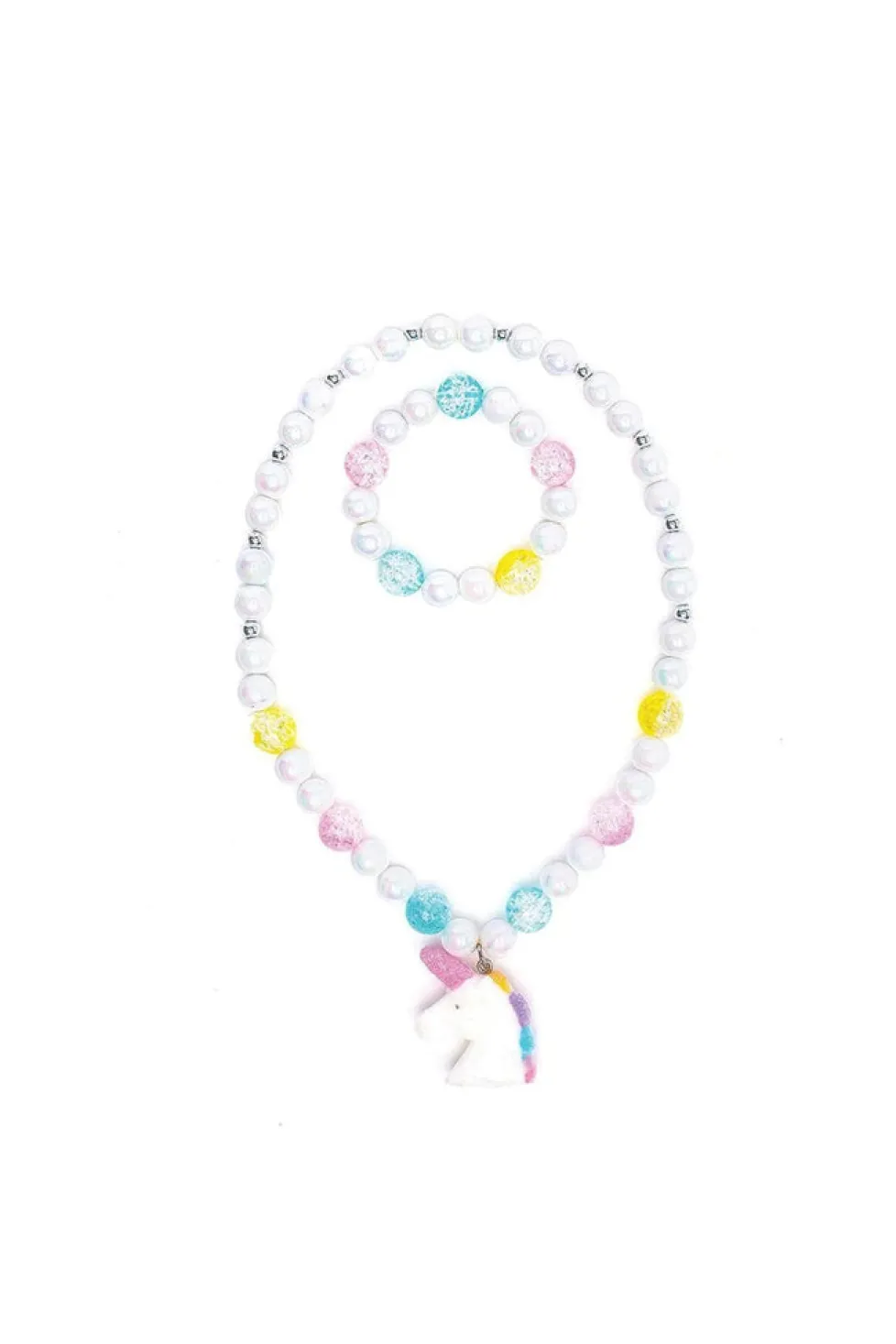 Great Pretenders Necklace & Bracelet Set: White Unicorn