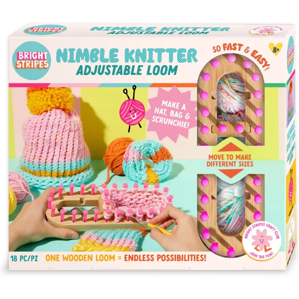Bright Stripes Nimble Knitter Adjustable Loom