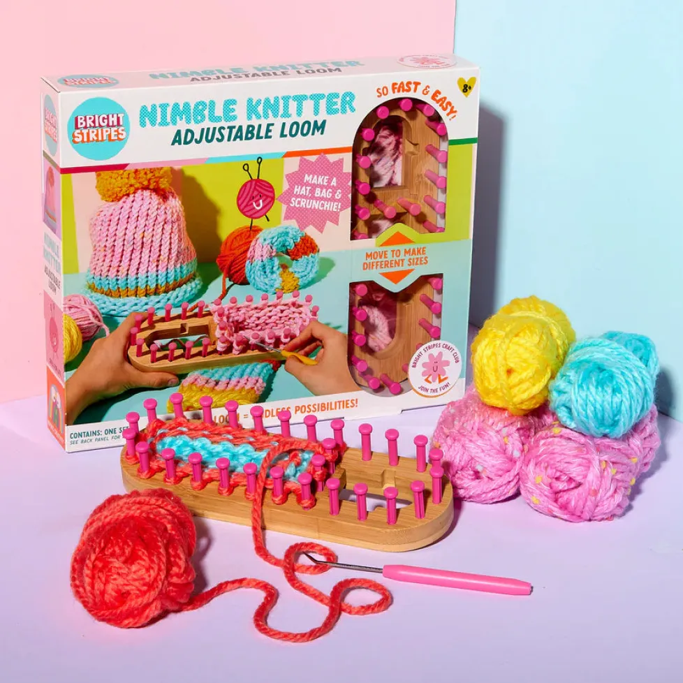Bright Stripes Nimble Knitter Adjustable Loom