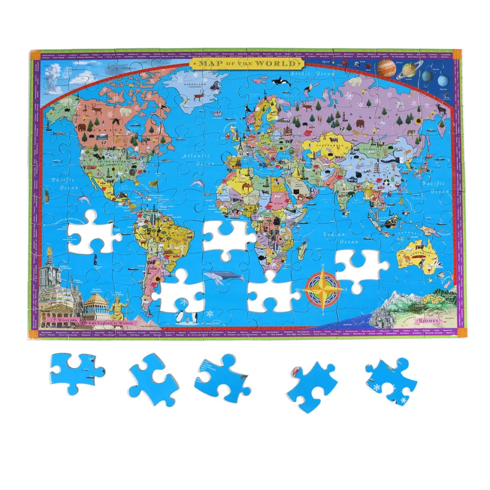 eeBoo 100 Piece Puzzle World Map