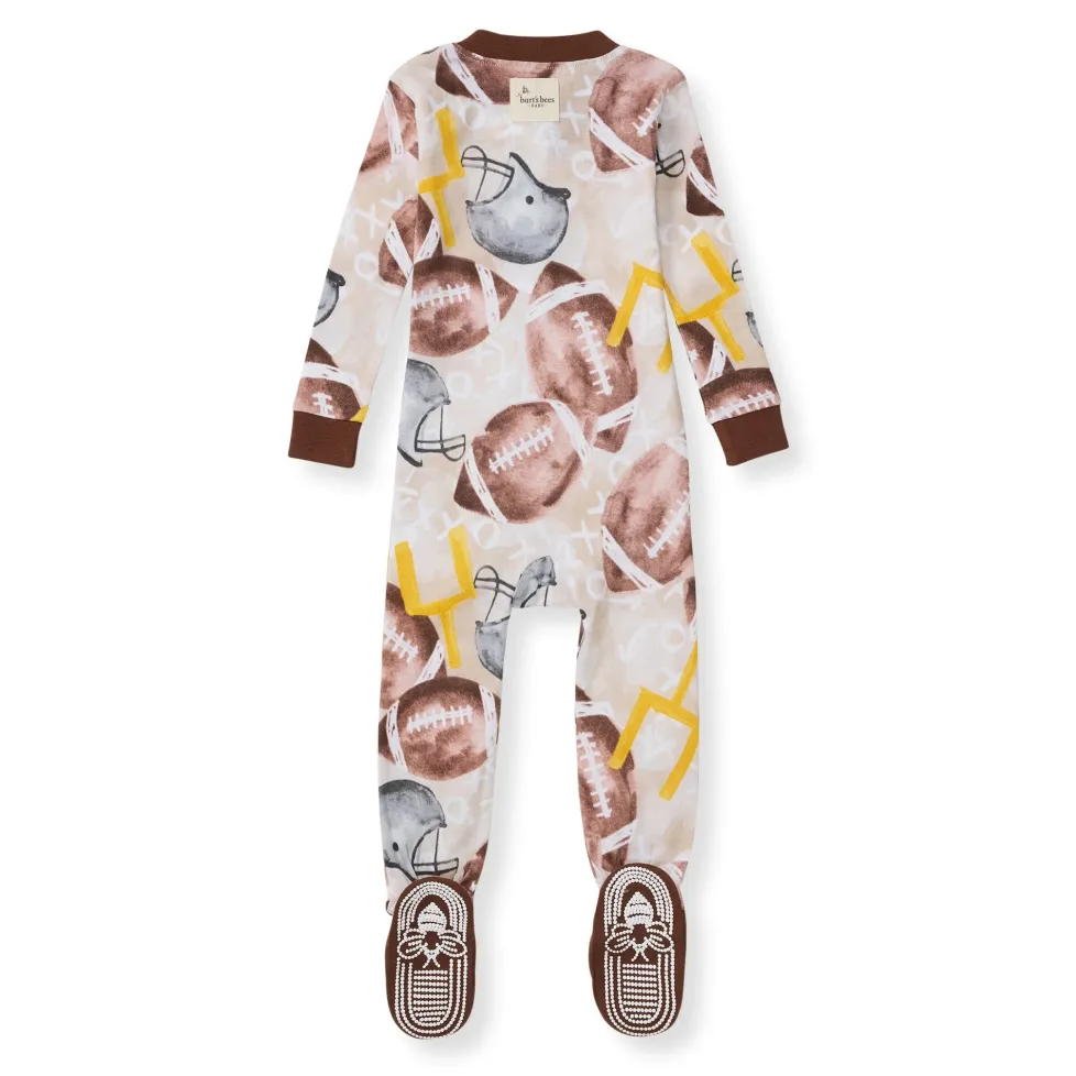 Burt's Bees Organic Baby One-Piece Sleeper Football Season