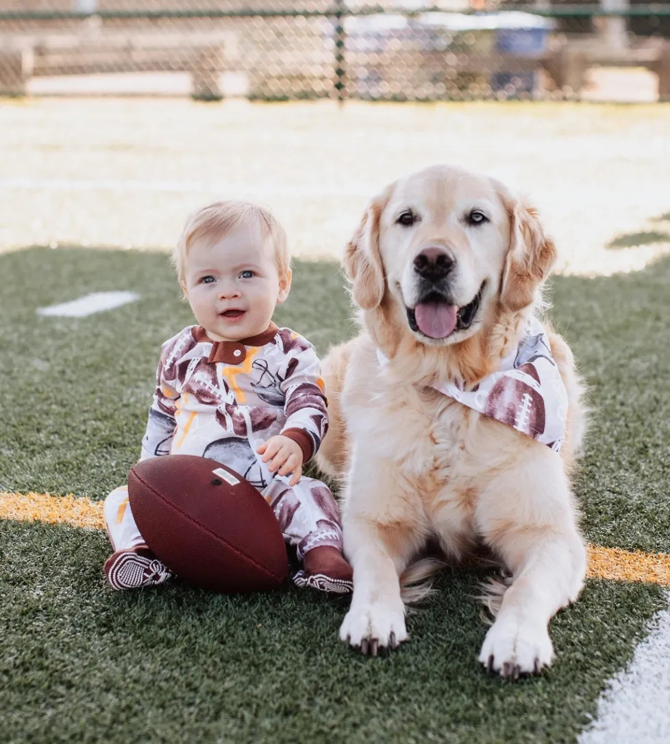 Burt's Bees Organic Baby One-Piece Sleeper Football Season