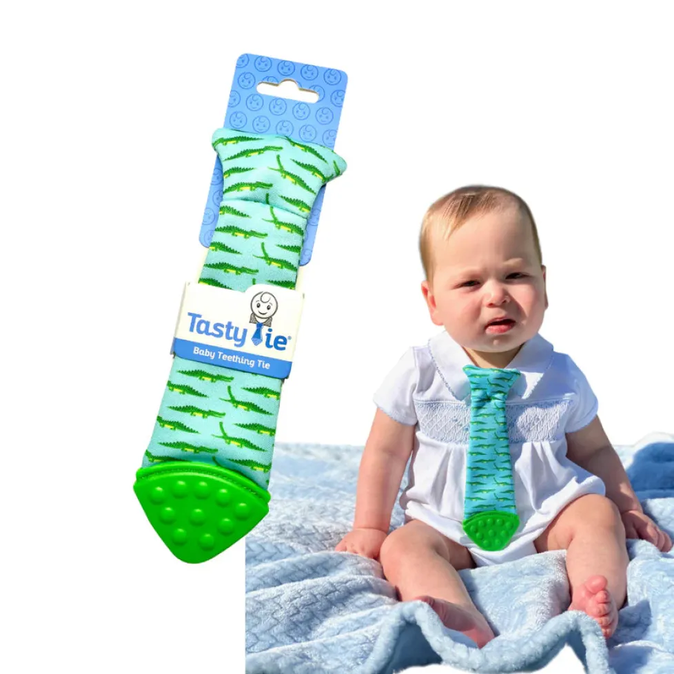 Tasty Tie® Baby Teething Tie & Crinkle Toy! - Gator