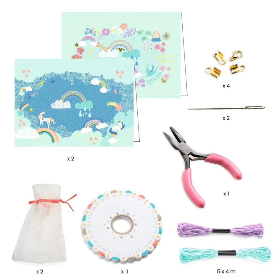 Djeco You & Me Jewelry Kit: Rainbow Kumihimo Beads & Jewelry