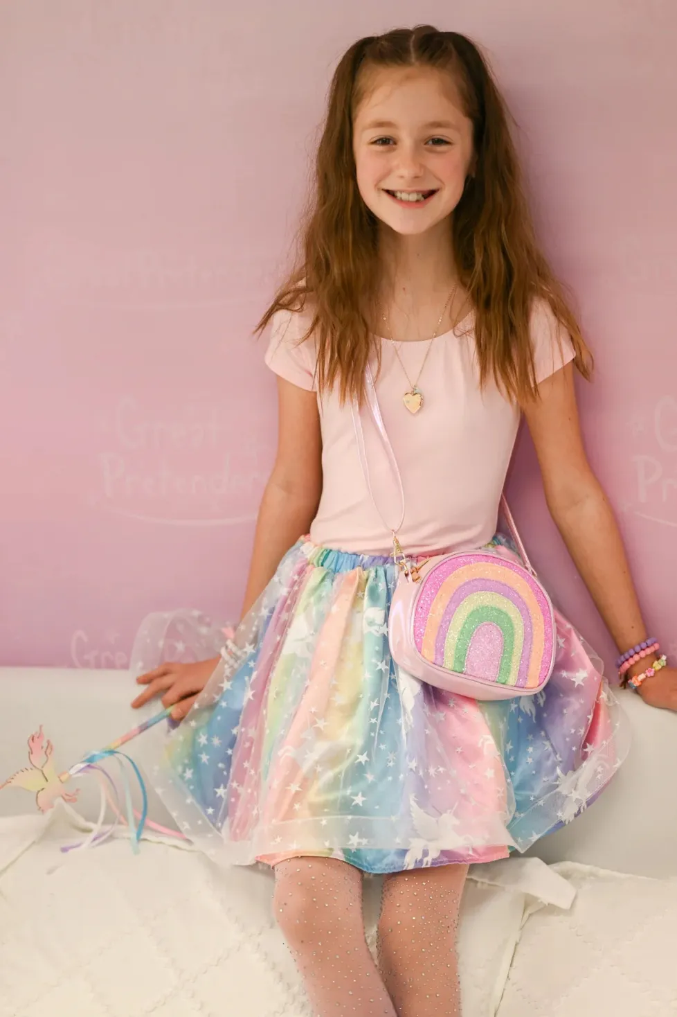 Great Pretenders Enchanted Unicorn Skirt & Wand Set Size 4/6
